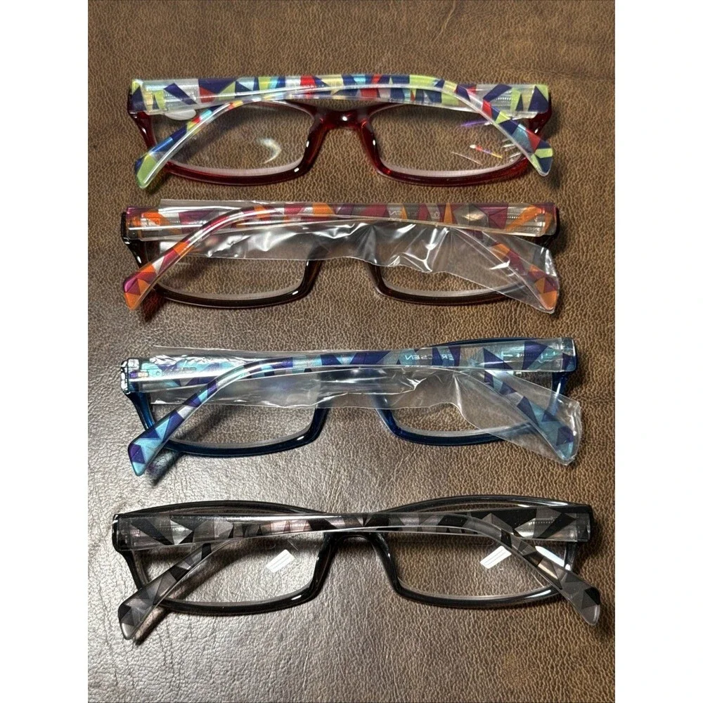 Kerecsen Reading Glasses 4 Pairs Fashion Ladies Readers Spring Hinge +6